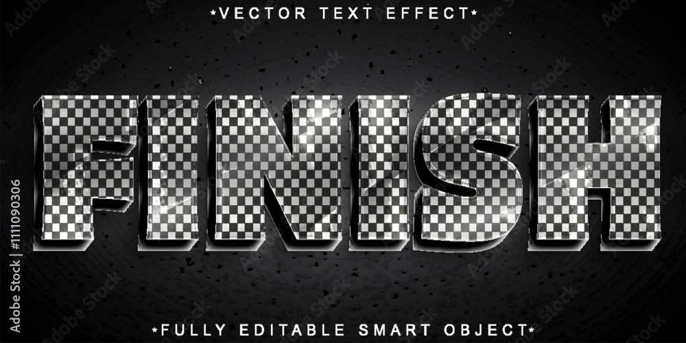 Poster finish vector fully editable smart object text effect