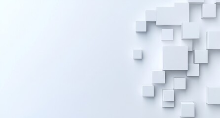 Fototapeta premium Abstract white cubes on a light background.