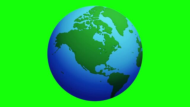 Motion graphics of a globe rotating smoothly. Ideal for enhancing presentations, infographics, educational videos, and global themed projects