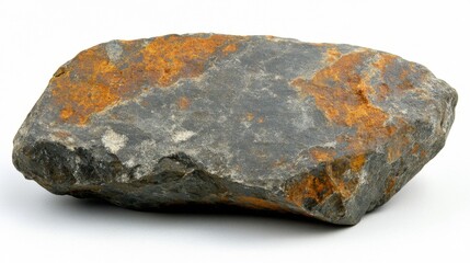 Fototapeta premium A Gray Rock With Rust-Colored Patches
