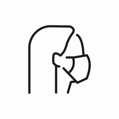 wear mask girl icon sign vector