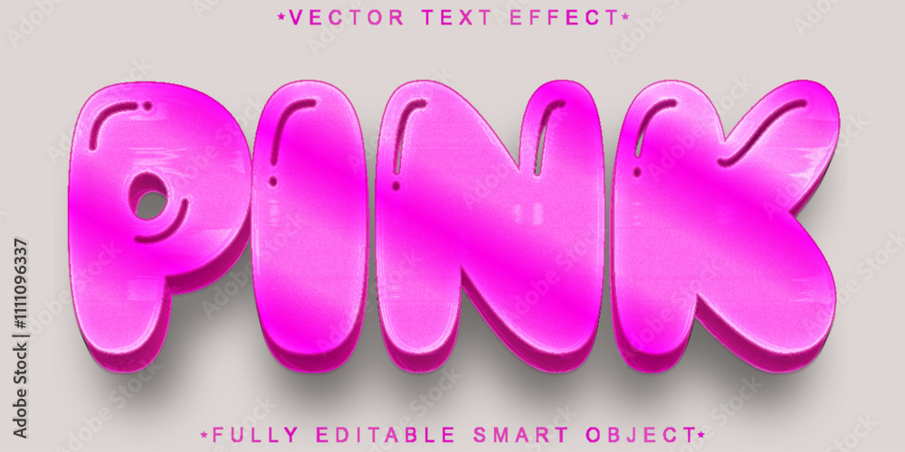 Poster pink color vector fully editable smart object text effect