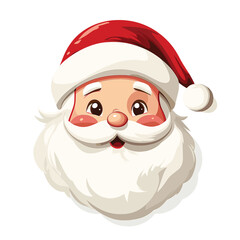 Cute Santa Claus illustration with rosy cheeks and big eyes.