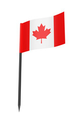 Canadian flag toothpick isolated on transparent background