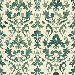 Beautiful Damask, Antique Vintage Mediterranean Arabesque Ornaments, Print Design Vector Seamless Pattern 7