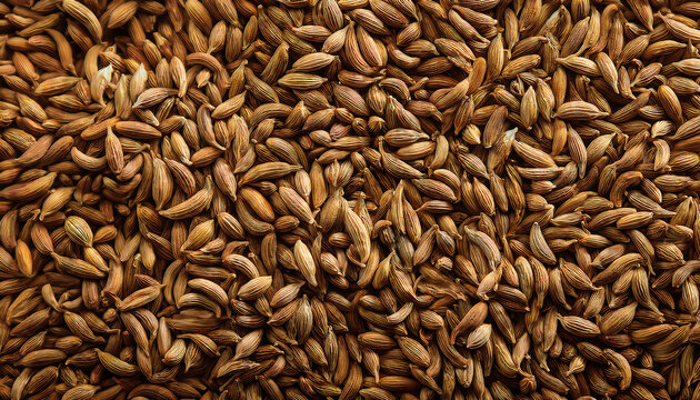 Golden brown cumin seeds scattered across a textured surface create a warm, earthy backdrop perfect for culinary inspiration