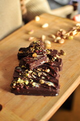 Dubai Chocolate Pistachio Bars with Kataifi Dough