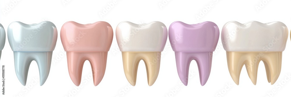 Poster a schematic illustrates a row of healthy teeth with colored implants, featuring a blank space for in