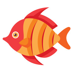 coral reef fish vector illustrations white background