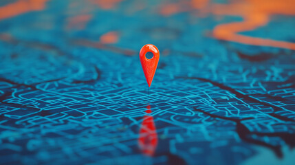 Navigation App Location Pin on City Map  GPS  Travel  Journey  Route