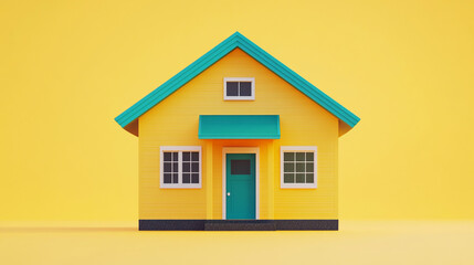 Cute Yellow House  Teal Roof  Home Sweet Home  Real Estate  Dream House