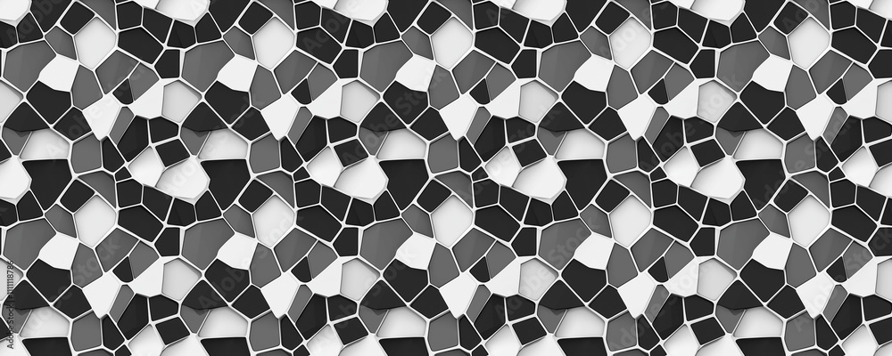 Wall mural seamless pattern of abstract grayscale honeycomb pattern black white modern design geometric backgro