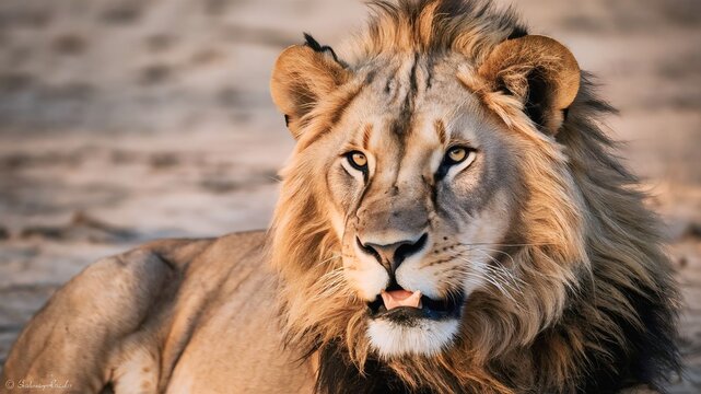 Stunning lion image showcasing the majestic king of the jungle in natural habitats and striking poses. Perfect for wildlife projects and prints. #Lion #WildlifePhotography #Nature