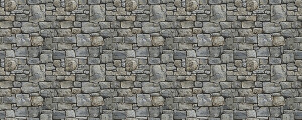 seamless pattern of Rustic stone wall texture gray brown colors medieval architectural background design 