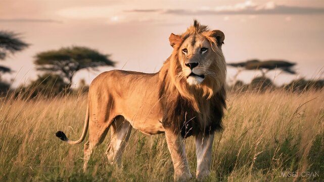 Stunning lion image showcasing the majestic king of the jungle in natural habitats and striking poses. Perfect for wildlife projects and prints. #Lion #WildlifePhotography #Nature
