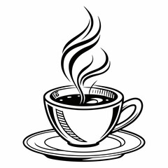 Cup of coffee silhouette vector illustration