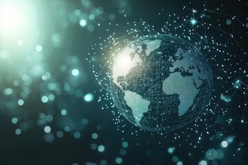 Fototapeta premium The Earth as a luminous digital globe