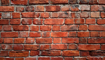 Naklejka premium Rough and Uneven Textures of a Rustic Red Brick Wall Evoking Urban Charm in a Contemporary Setting
