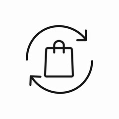 shopping bag return icon sign vector