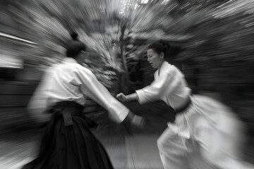 Captivating Display of Ueshiba Aikido Techniques in Martial Arts Practice Session