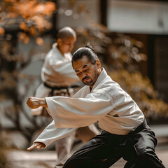 Captivating Display of Ueshiba Aikido Techniques in Martial Arts Practice Session