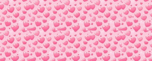 Obraz premium seamless pattern of Pink hearts Valentines Day romantic love design 