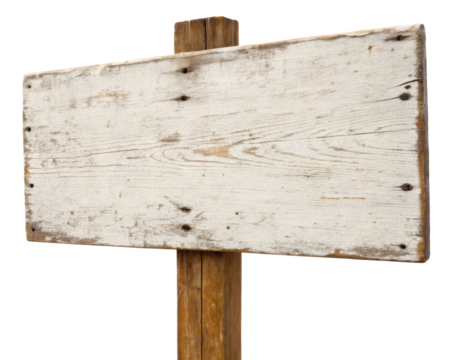 old wooden sign isolated
