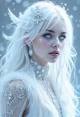 portrait of a woman in snow