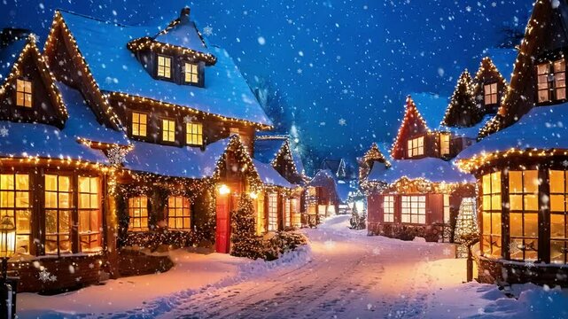 Frosted Dreams: A Peaceful Village Scene
