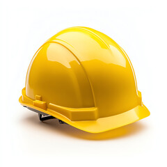 Fototapeta premium Yellow Construction Helmet Isolated on White Background