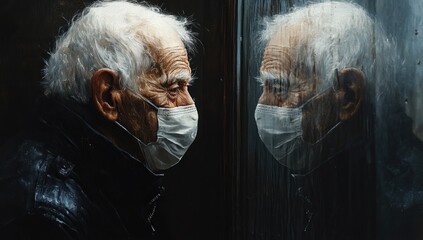 Elderly Man in a Mask, Reflecting on Life