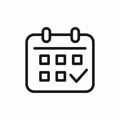 calendar check mark icon sign vector