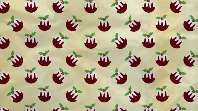 Transition Reveal - Christmas Pudding With Roll and Peel Transitions (with alpha channel to reveal video below) [4K]