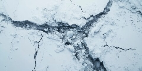 Fototapeta premium Aerial View of a Crumbling Glacier in the Arctic