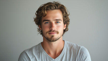 Obraz premium Casual Portrait: Young Man with Confident Gaze