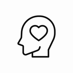 love heart head icon sign vector
