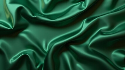 Fototapeta premium Luxurious Emerald Green Satin Pillowcase Texture