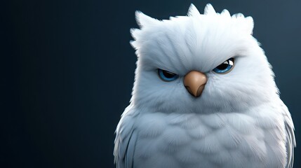 Fototapeta premium a parakeet with puffed feathers, giving an intense side-eye glare from its perch