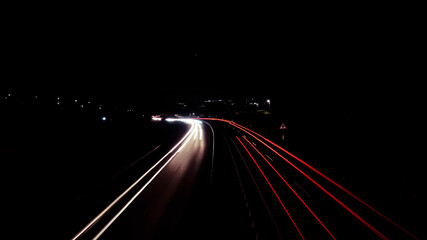 Car lights on a Spanish motorway.