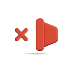 Fototapeta premium 3d vector icon of a red geometric shape with a modern and minimalistic design