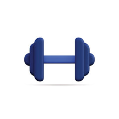 3d vector icon of a blue dumbbell representing fitness and strength training