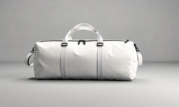 White Duffle Bag Mockup: Minimalist Design for Travel and Sport