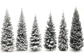 Obraz premium christmas trees set white background 