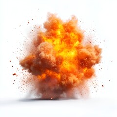 Fire Explosion Isolated on White Background