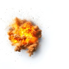 Fire Explosion Isolated on White Background