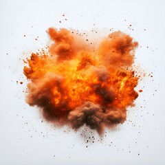 Fire Explosion Isolated on White Background