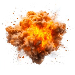 Fire Explosion Isolated on White Background