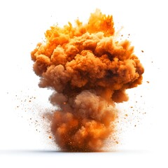 Fire Explosion Isolated on White Background