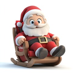 3D Santa Claus on Sleigh with Gift Boxes