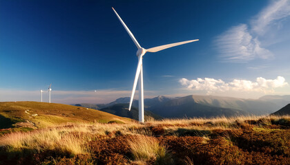 Wind turbine with natural background